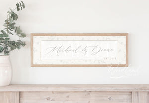 Personalized Couple Name Sign, Last Name Established Sign, Custom Wedding Gift, Bridal Shower Gift