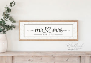 Mr and Mrs Framed Sign, Custom Wedding Gift, Bridal Shower Gift Idea, Newlywed Gift, Bridal Shower Decor, Wedding Decor, Wedding Gift Idea