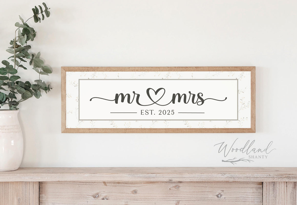 Mr and Mrs Framed Sign, Custom Wedding Gift, Bridal Shower Gift Idea, Newlywed Gift, Bridal Shower Decor, Wedding Decor, Wedding Gift Idea