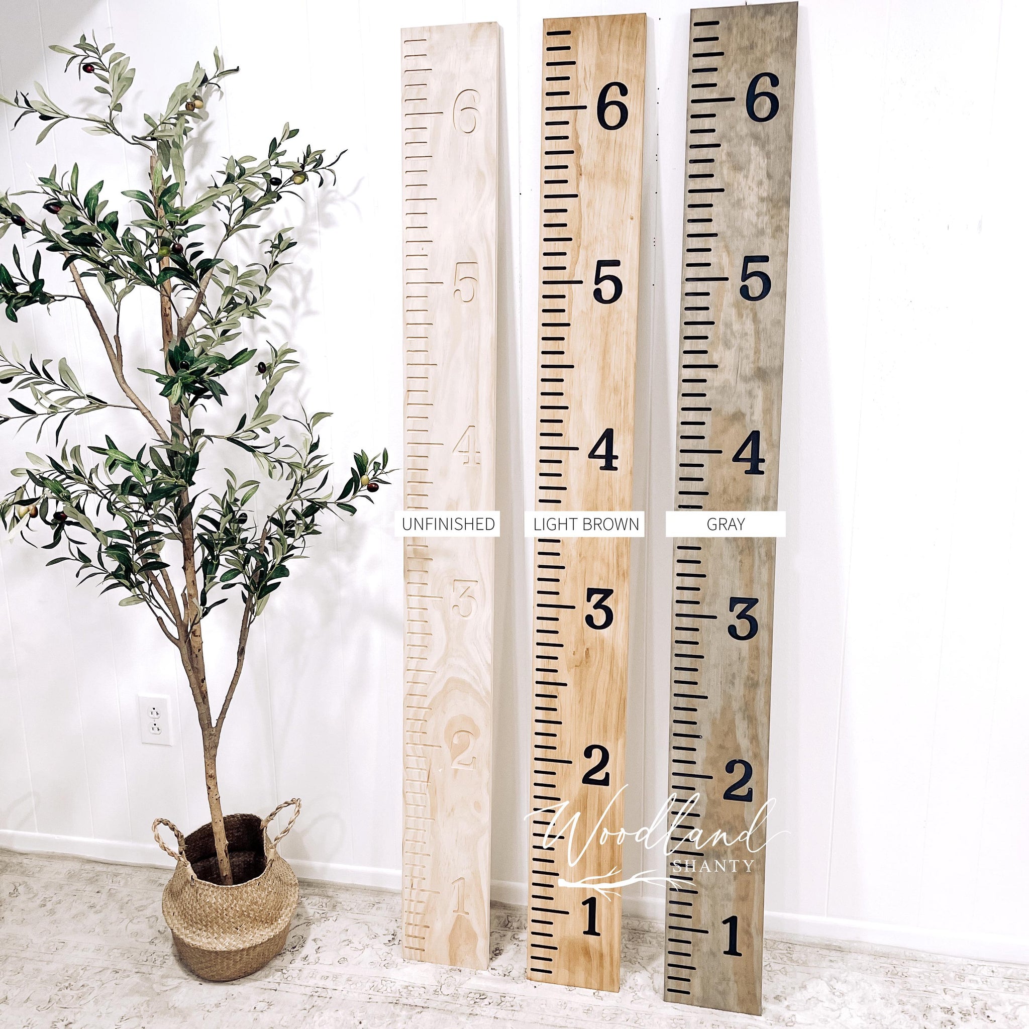 Wood Engraved Growth Chart Ruler - Woodland Shanty