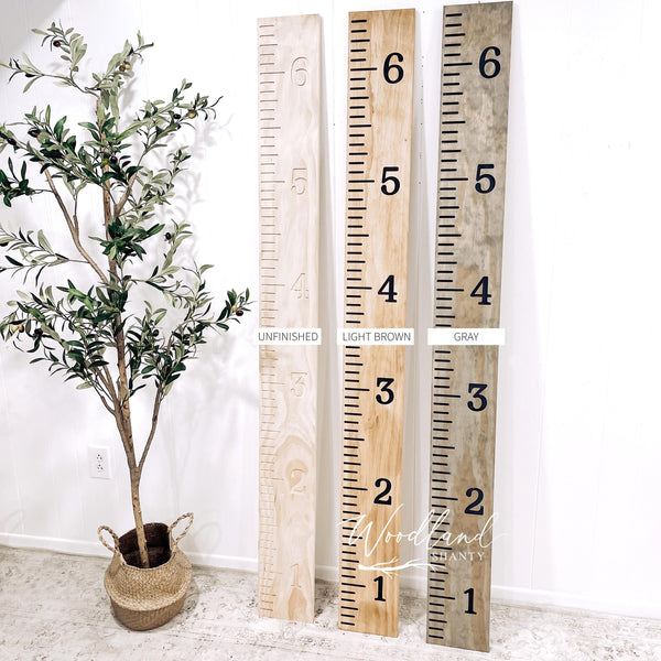 Wood Engraved Growth Chart Ruler - Woodland Shanty