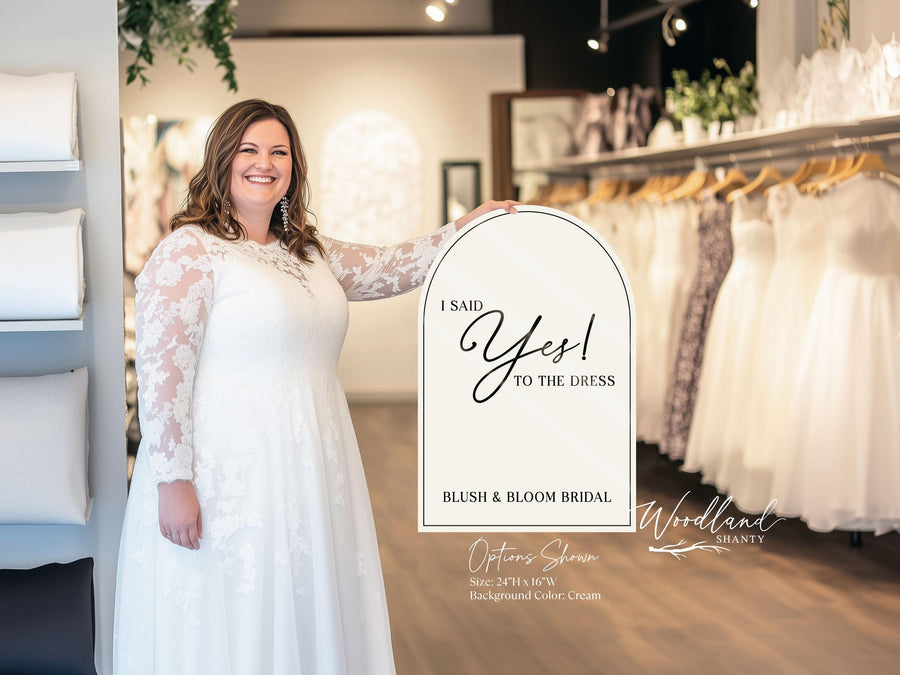 I Said Yes To the Dress Sign, Custom Bridal Store Wedding Dress Photo Prop Sign