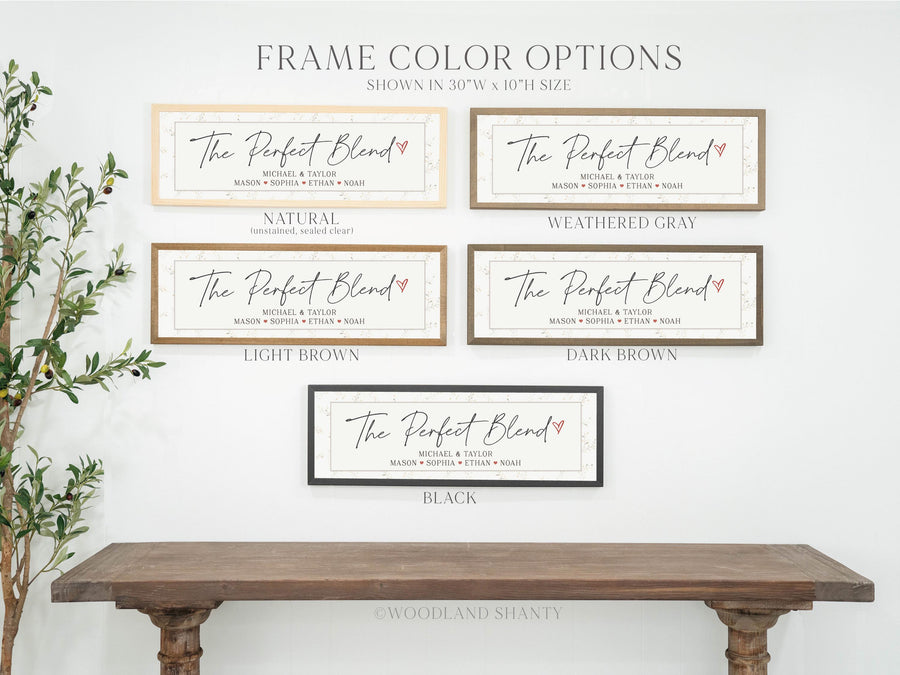 Framed The Perfect Blend Personalized Sign, Blended Family Wall Art, Gift for Stepmom Stepdad, Second Wedding Gift, Stepfamily Gift