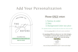 Acrylic Wedding Rehearsal Dinner Sign