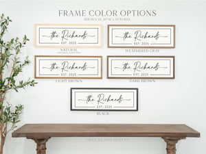 Personalized Last Name Sign, Custom Family Last Name Established Sign, Custom Housewarming Gift, Custom Wedding Gift, Bridal Shower Gift