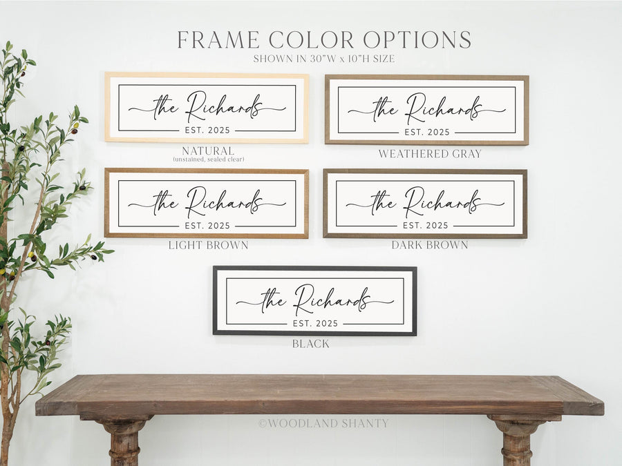 Personalized Last Name Sign, Custom Family Last Name Established Sign, Custom Housewarming Gift, Custom Wedding Gift, Bridal Shower Gift