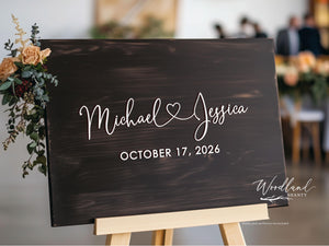 Personalized Wedding Sign, Custom Laser Cut Wood Guestbook Wedding Decor Sign, Wedding, Rustic Modern Wedding Welcome Sign