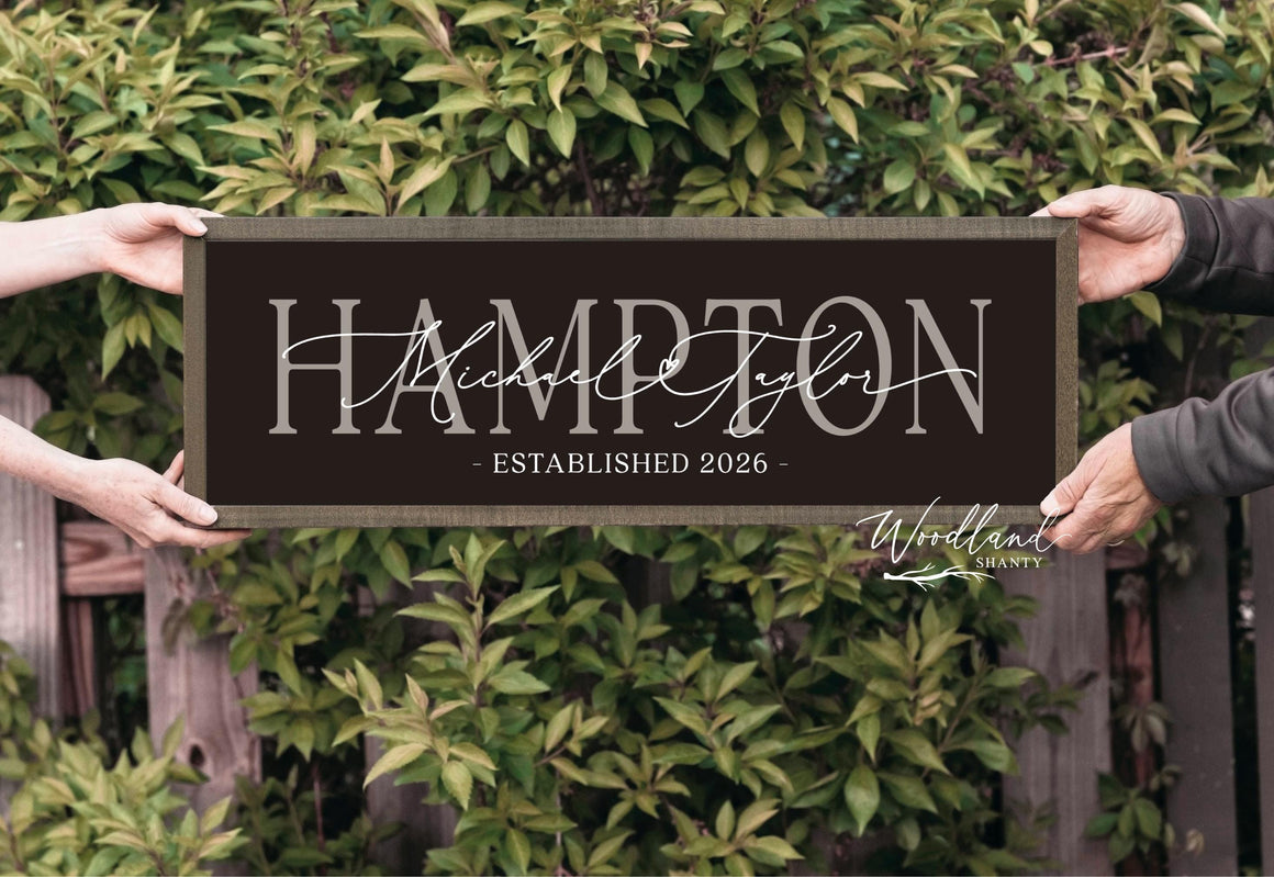 Personalized Framed Last Name Sign Wedding Gift