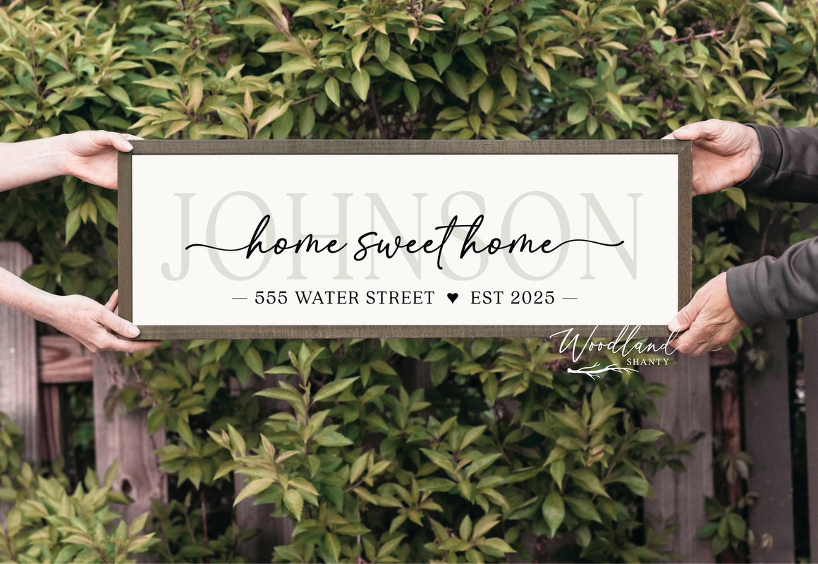 Personalized Home Sweet Home Framed Last Name Sign