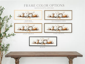 Framed Pumpkins in a Row Sign, Neutral Fall Decor Sign, Modern Transitional Fall Wall Art Decor