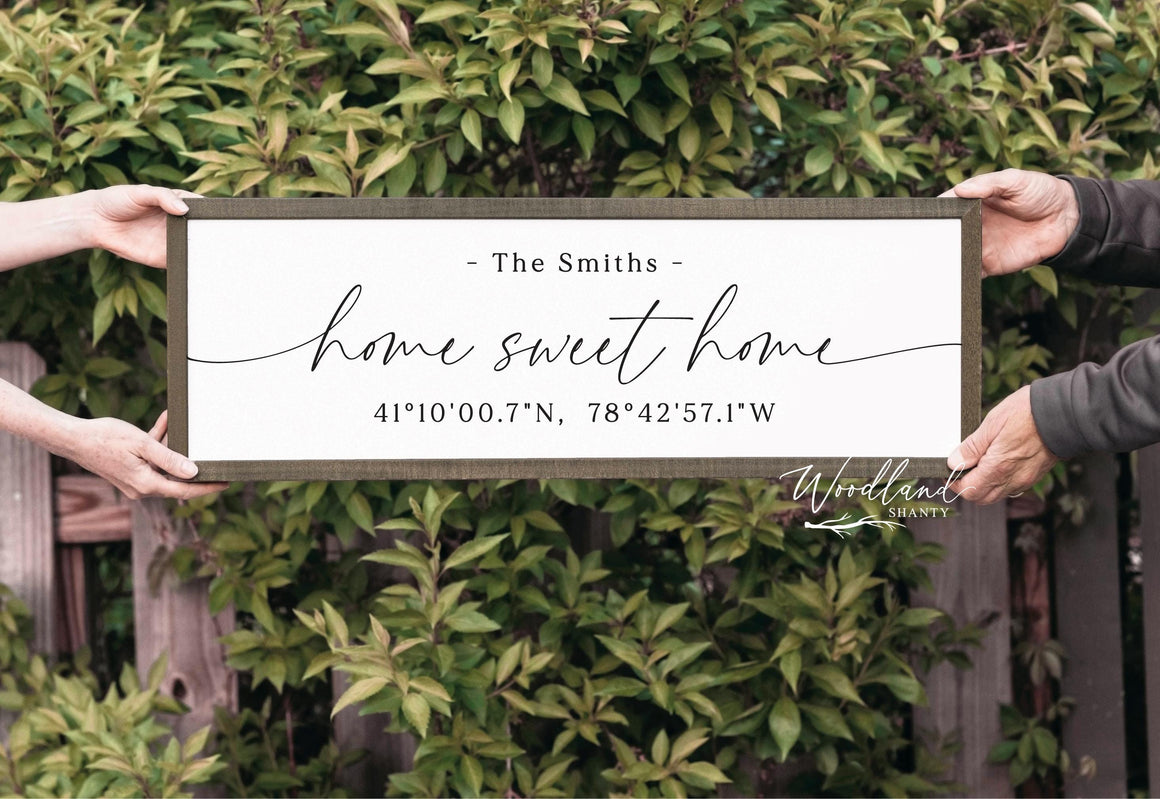 Personalized Home Sweet Home Sign, Custom Housewarming Gift, New Home Sign, Housewarming Gift Idea, New Home Gift with Name and Address