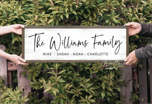 Personalized Framed Family Name Sign with Last Name and Family Member Kids Names, Custom Christmas Gift, Housewarming, Mother's Day for Mom