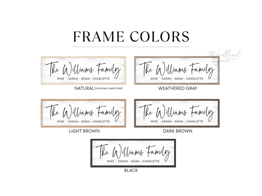 Personalized Framed Family Name Sign with Last Name and Family Member Kids Names, Custom Christmas Gift, Housewarming, Mother's Day for Mom