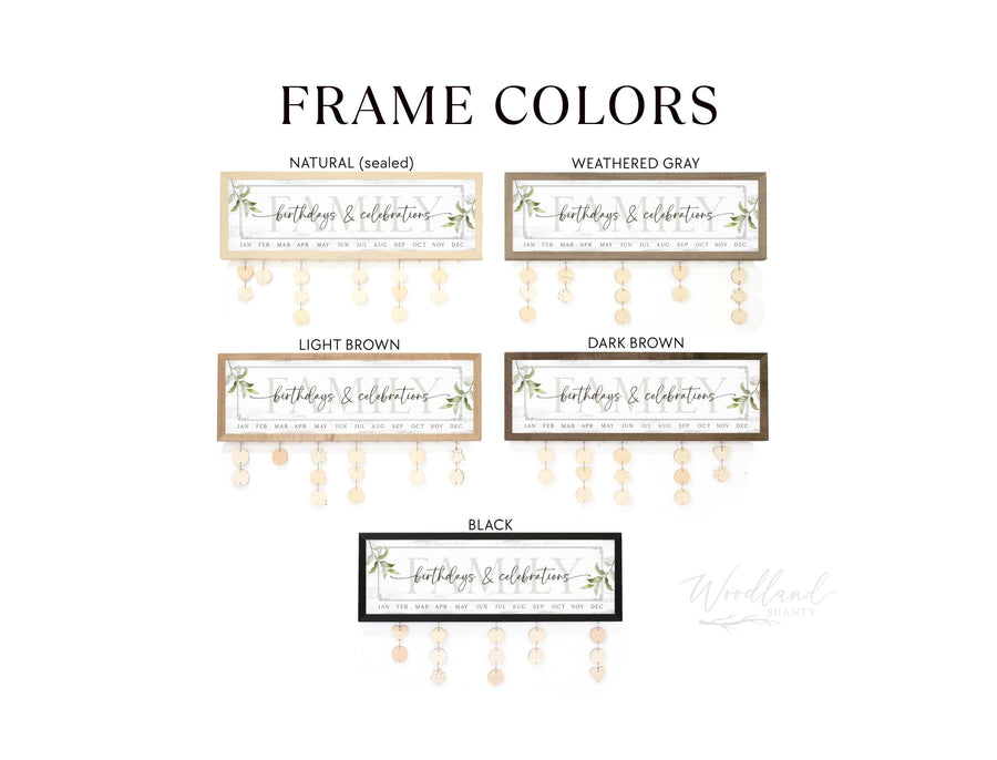 Framed Family Birthday Calendar Sign, Mother's Day Gift, Family Birthday Board, Perpetual Birthday Calendar, Mom Grandma Christmas Gift