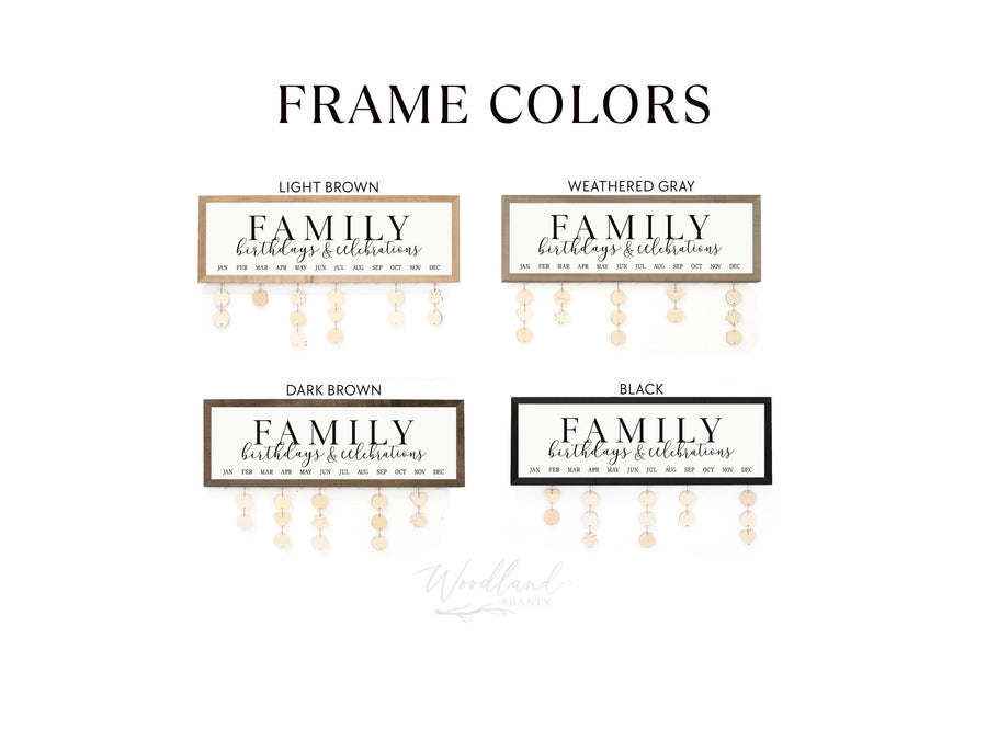 Perpetual Family Birthday Board Calendar, Framed Family Celebrations Sign, Grandparents Parents Christmas Gift, Mothers Day Gift