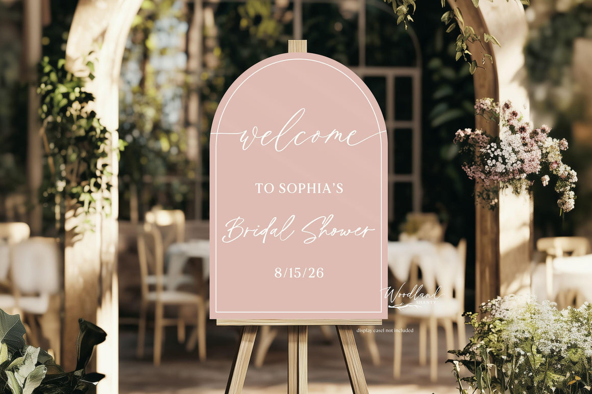 Personalized Arch Welcome to Bridal Shower Sign on Acrylic
