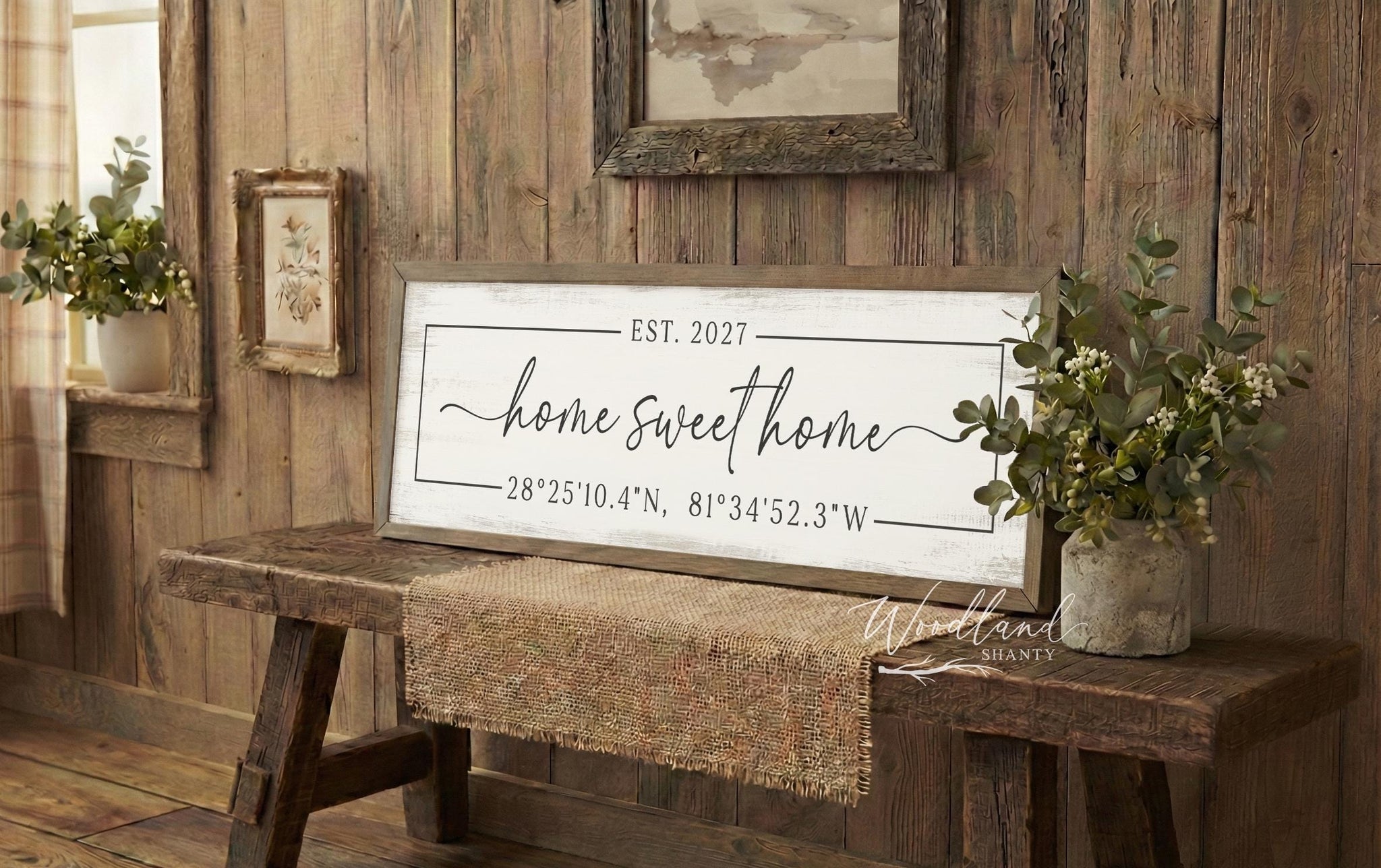 Personalized Home Sweet Home GPS Coordinates Sign