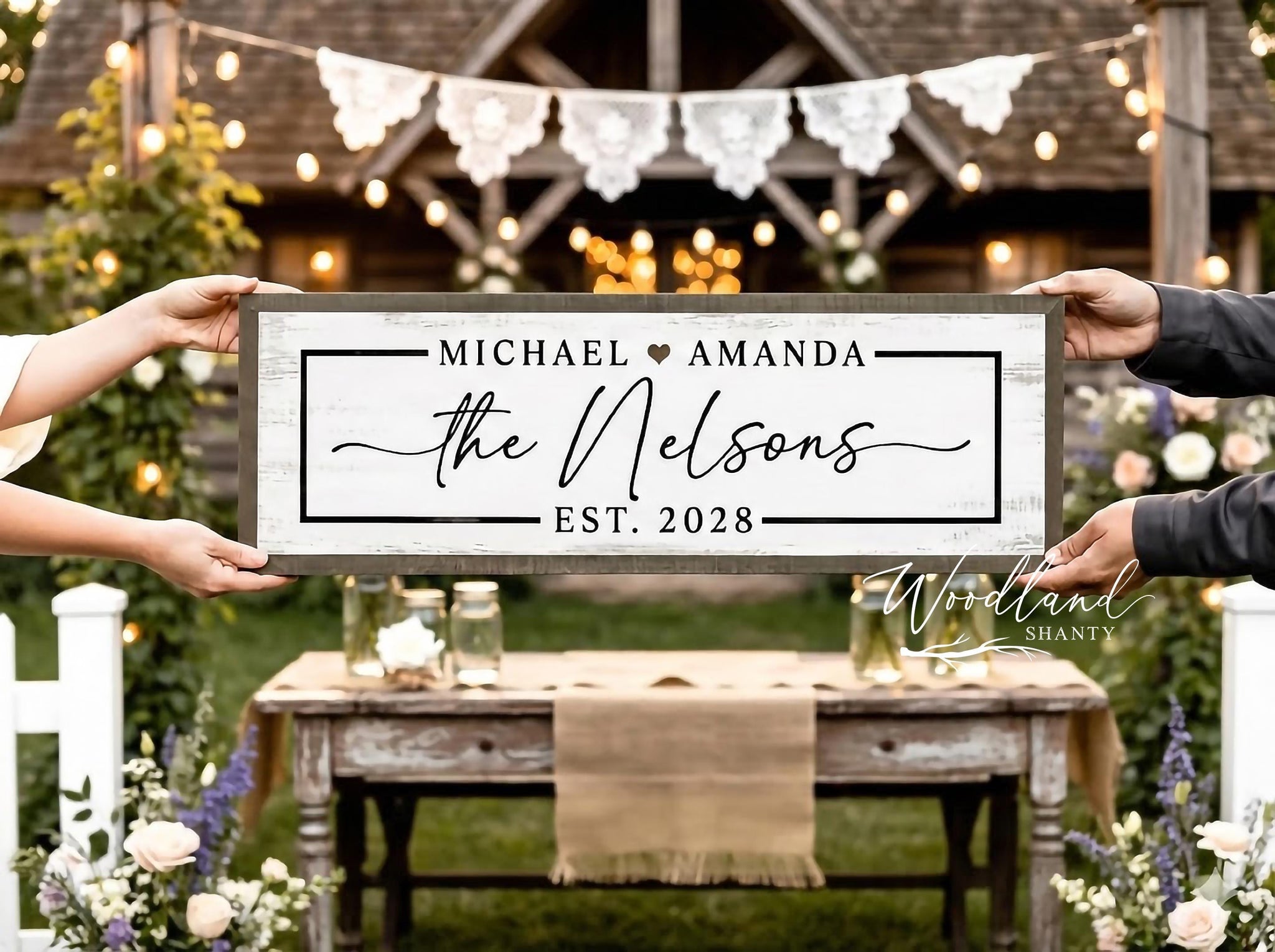 Framed Personalized Wedding Gift, Couples Last Name Established Sign, Custom Gift for Bridal Shower, Housewarming, Engagement