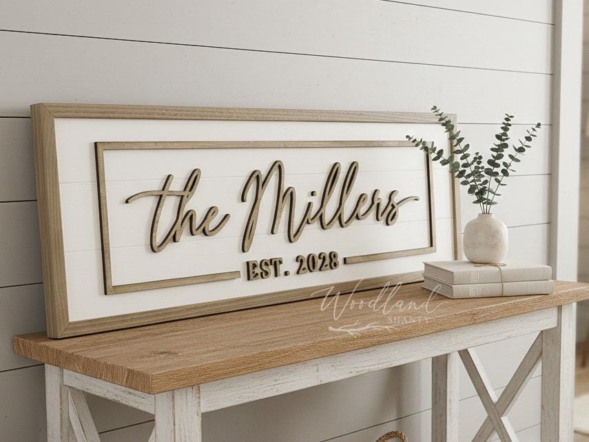 Personalized Last Name Sign, Custom Wedding Gift, Housewarming Gift