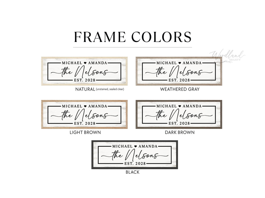 Framed Personalized Wedding Gift, Couples Last Name Established Sign, Custom Gift for Bridal Shower, Housewarming, Engagement