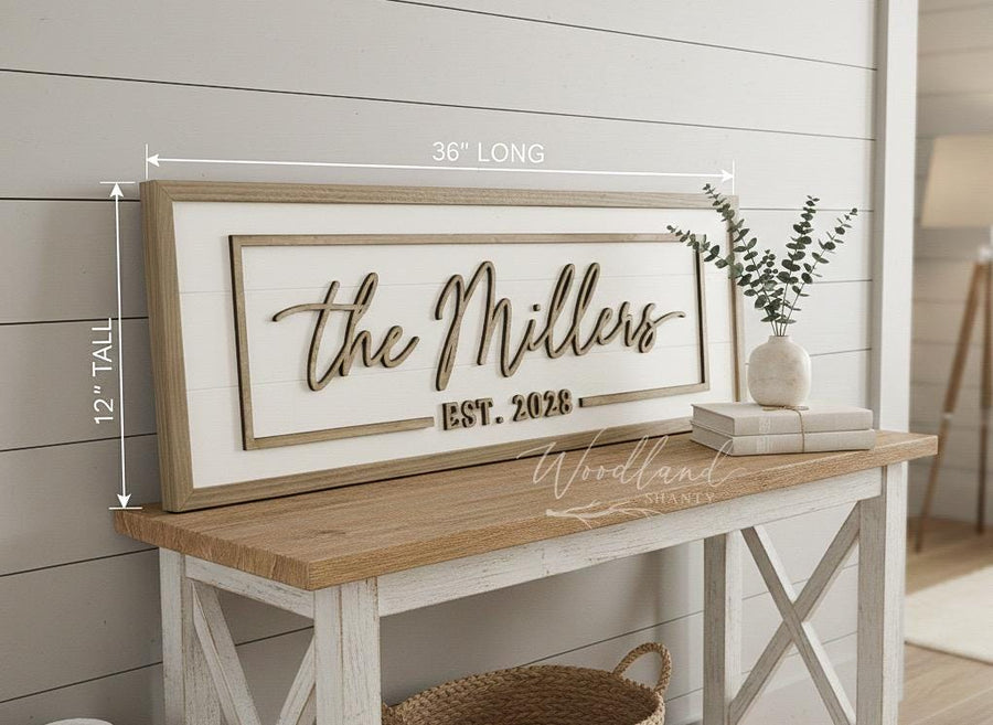 Personalized Last Name Sign, Custom Wedding Gift, Housewarming Gift