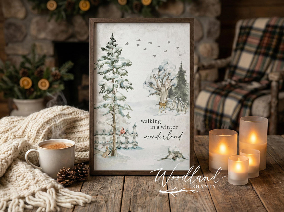 Winter Wonderland Christmas Scene Framed Pic