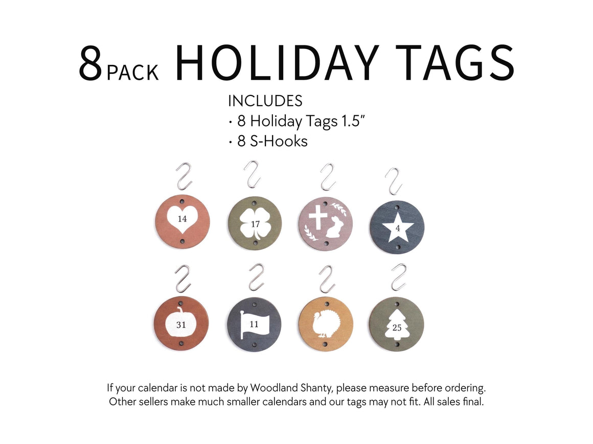 8 Holiday Birthday Calendar Tags 1.5"
