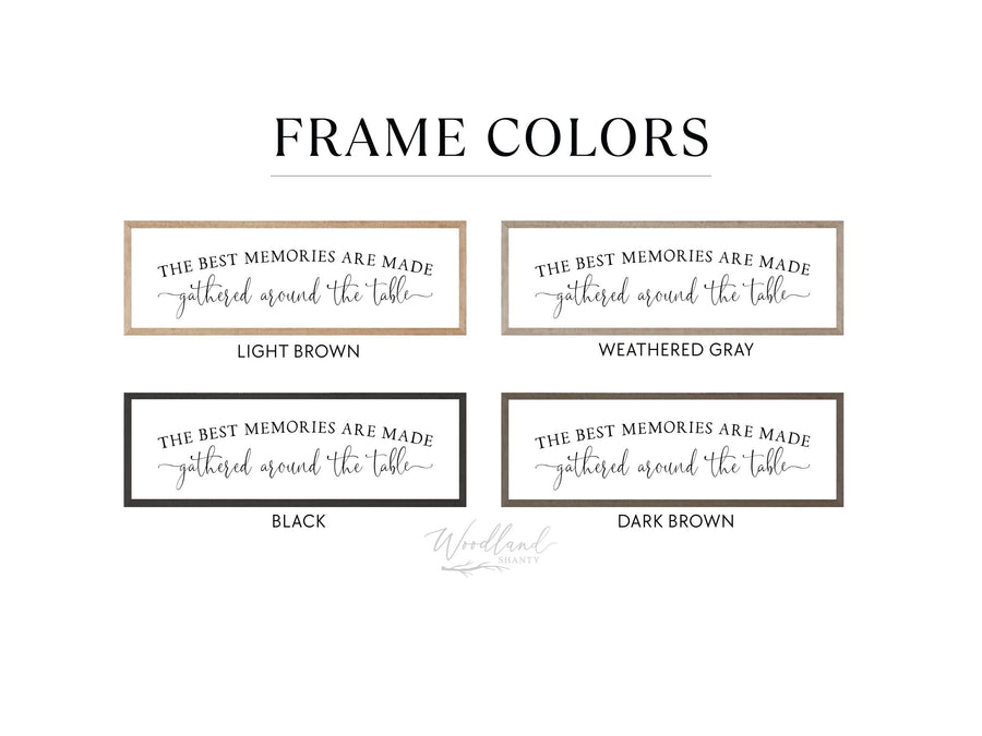 The Best Memories Are Made Gathered Around The Table Sign | Farmhouse Dining Room Kitchen Decor