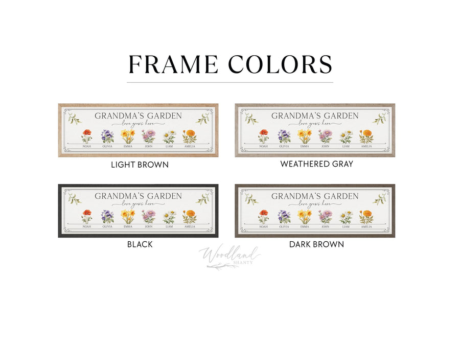Framed Birth Month Flowers Sign