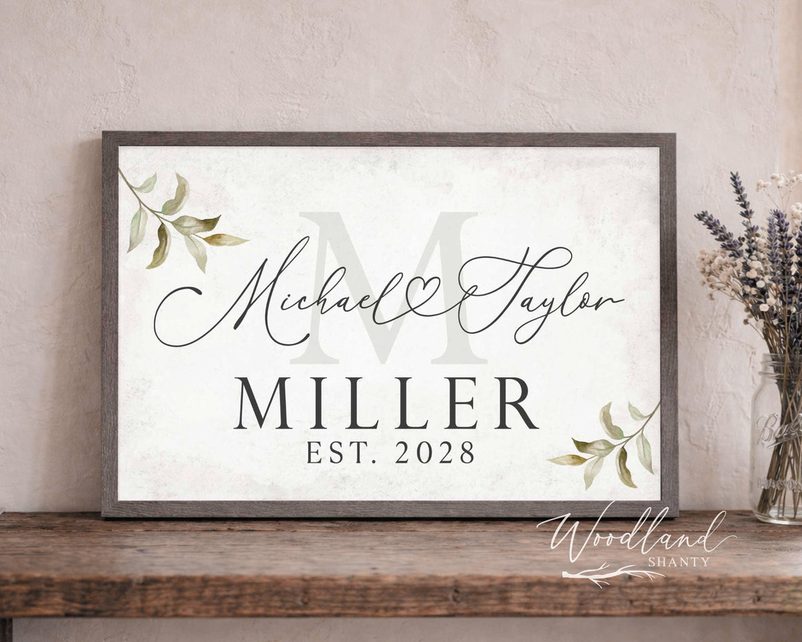 Personalized Monogram Wedding Gift Sign