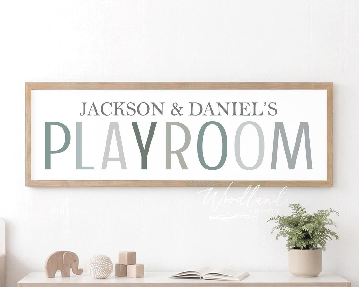 Personalized Boys Playroom Sign with Names
