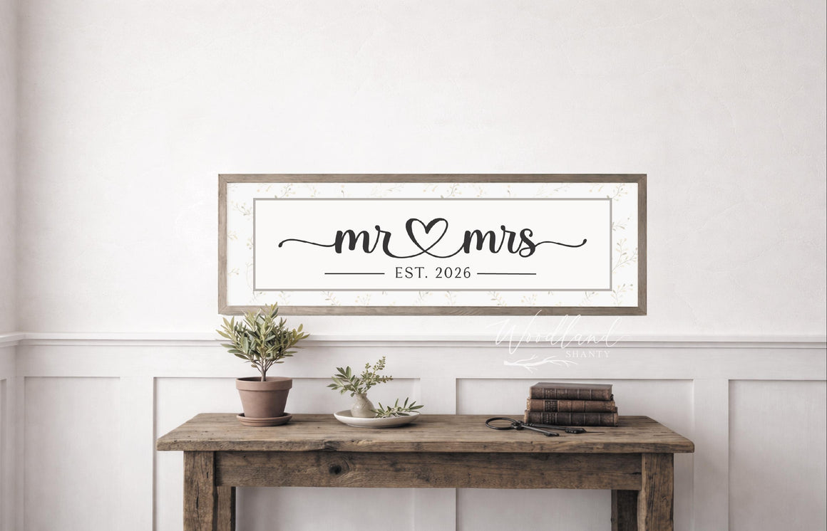 Mr and Mrs Framed Sign