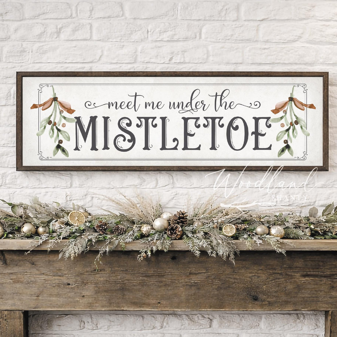 Meet Me Under the Mistletoe Framed Sign