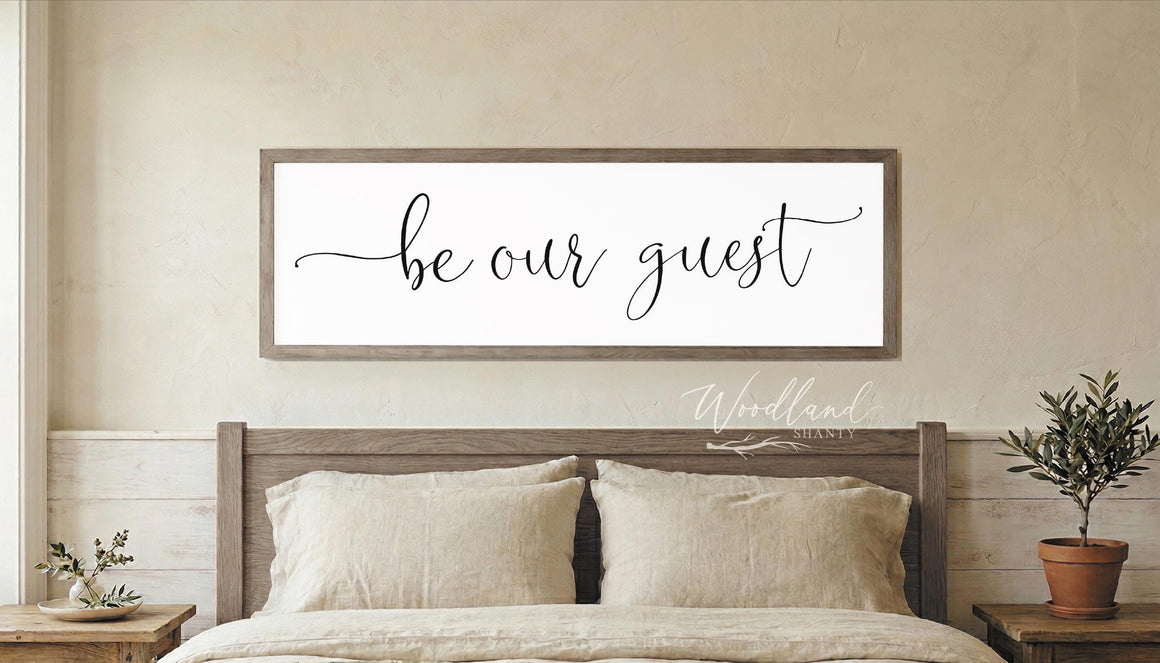 Be Our Guest Sign | Guest Room Decor | Decor for Guest Room | Guest Room Wall Art | Farmhouse Guest Room | Framed Be Our Guest Sign