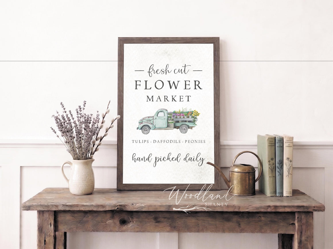 Fresh Cut Flower Market Spring Sign