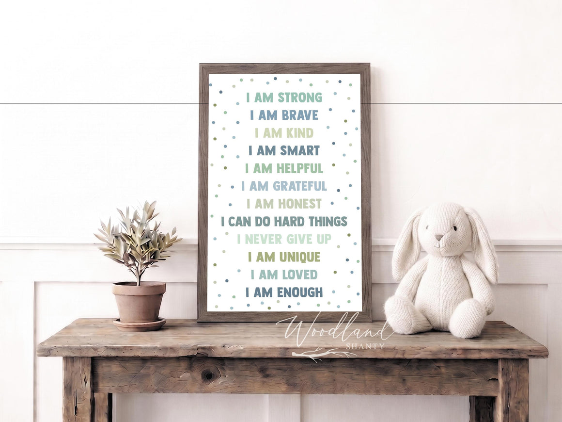 Boy Affirmations Wall Art