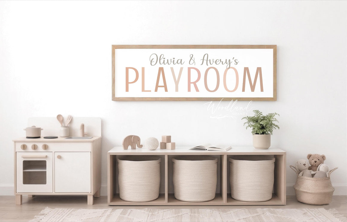 Personalized Girls Playroom Sign with Names