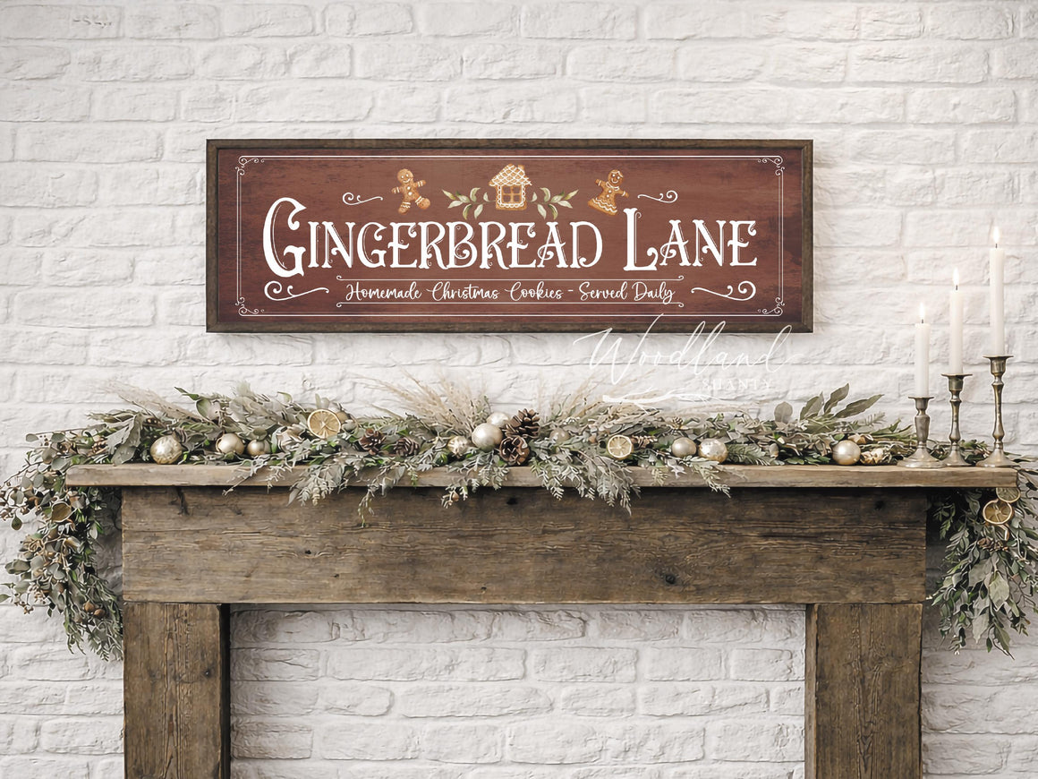 Gingerbread Lane Framed Sign