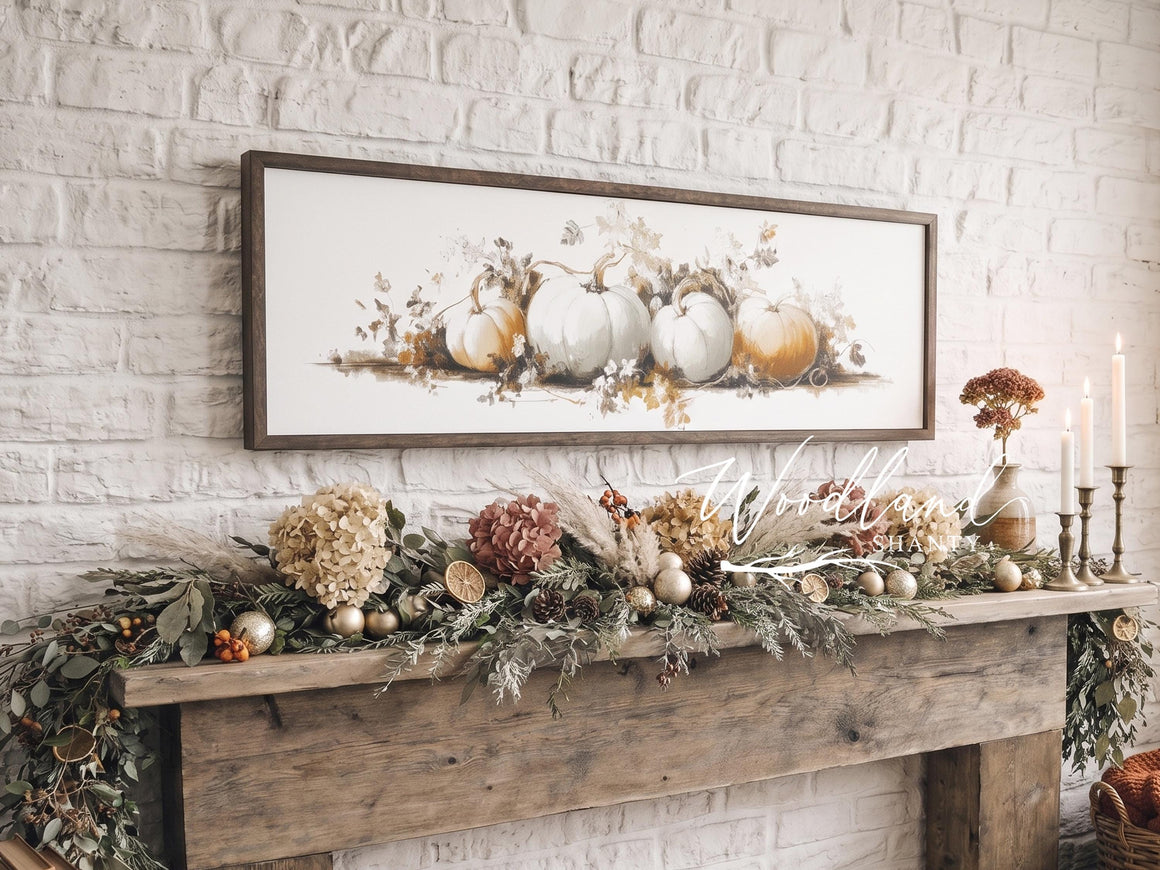 Framed Pumpkins in a Row Sign