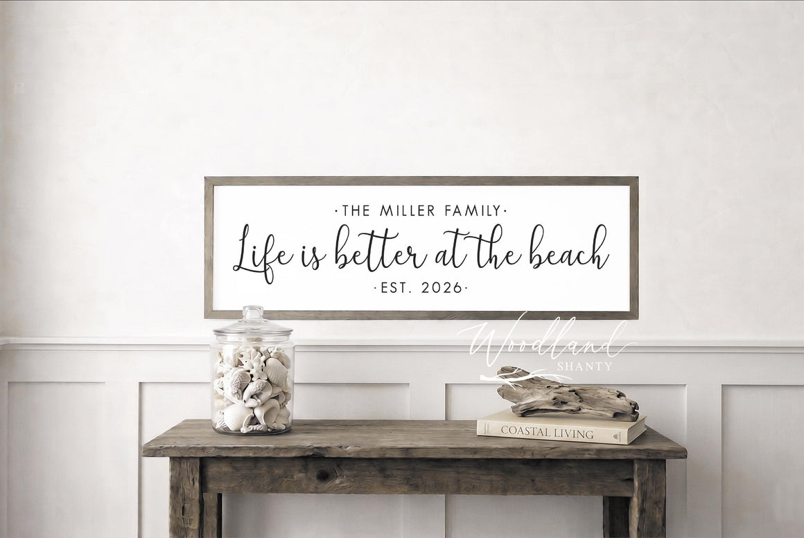 Beach House Sign | Personalized Beach House Sign | Life is Better at the Beach Sign