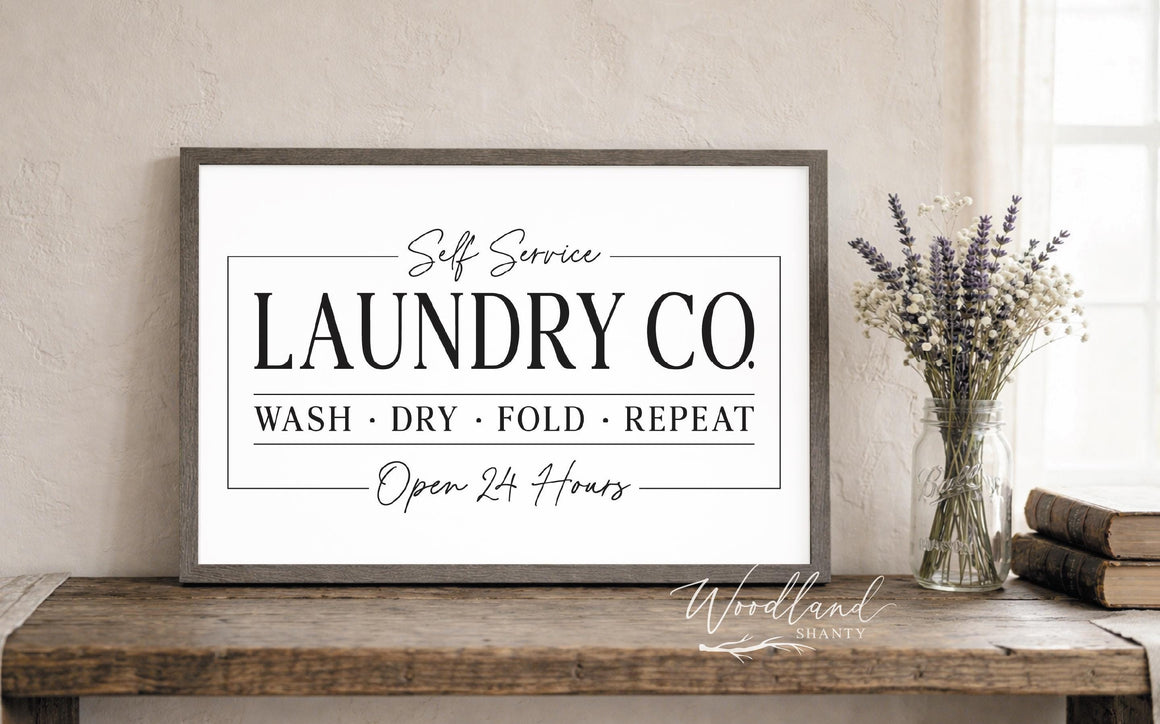 Self Service Laundry Co. Framed Sign