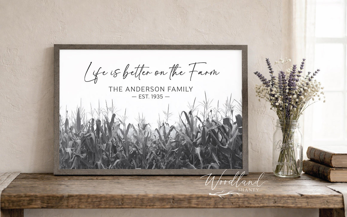 Personalized Farm Sign, Personalized Corn Field Sign, Custom Farm Sign, Life is Better on the Farm, Farmer Gift Idea, Gift for Farmer