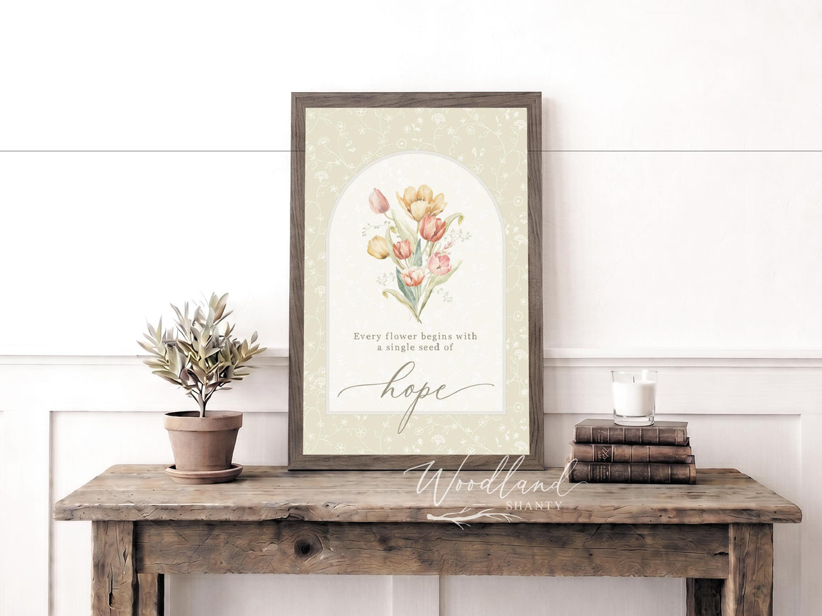 Framed Inspirational Hope Sign
