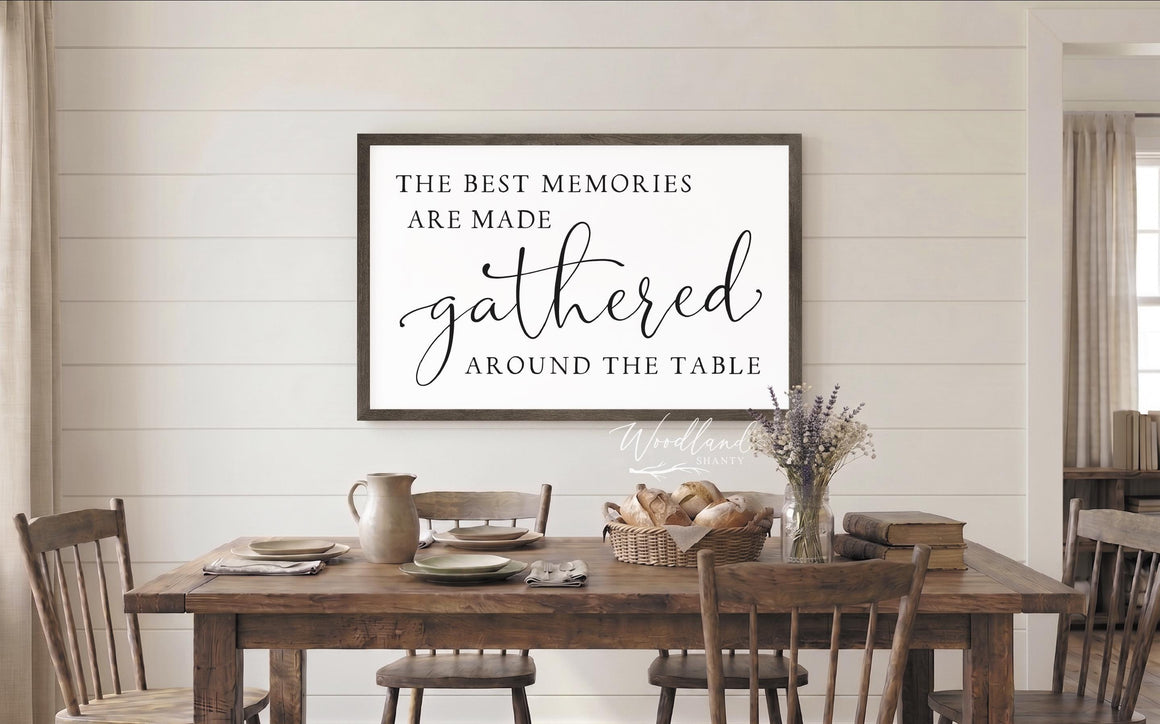 The Best Memories Are Made Gathered Around The Table Framed Sign