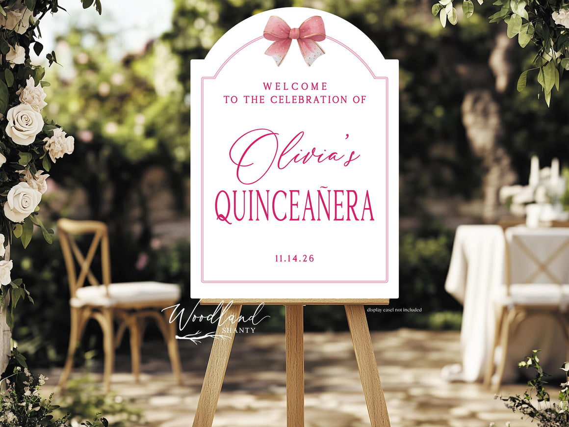 Welcome to Quinceanera Personalized Event Sign, Acrylic Quince Celebration Event Decor
