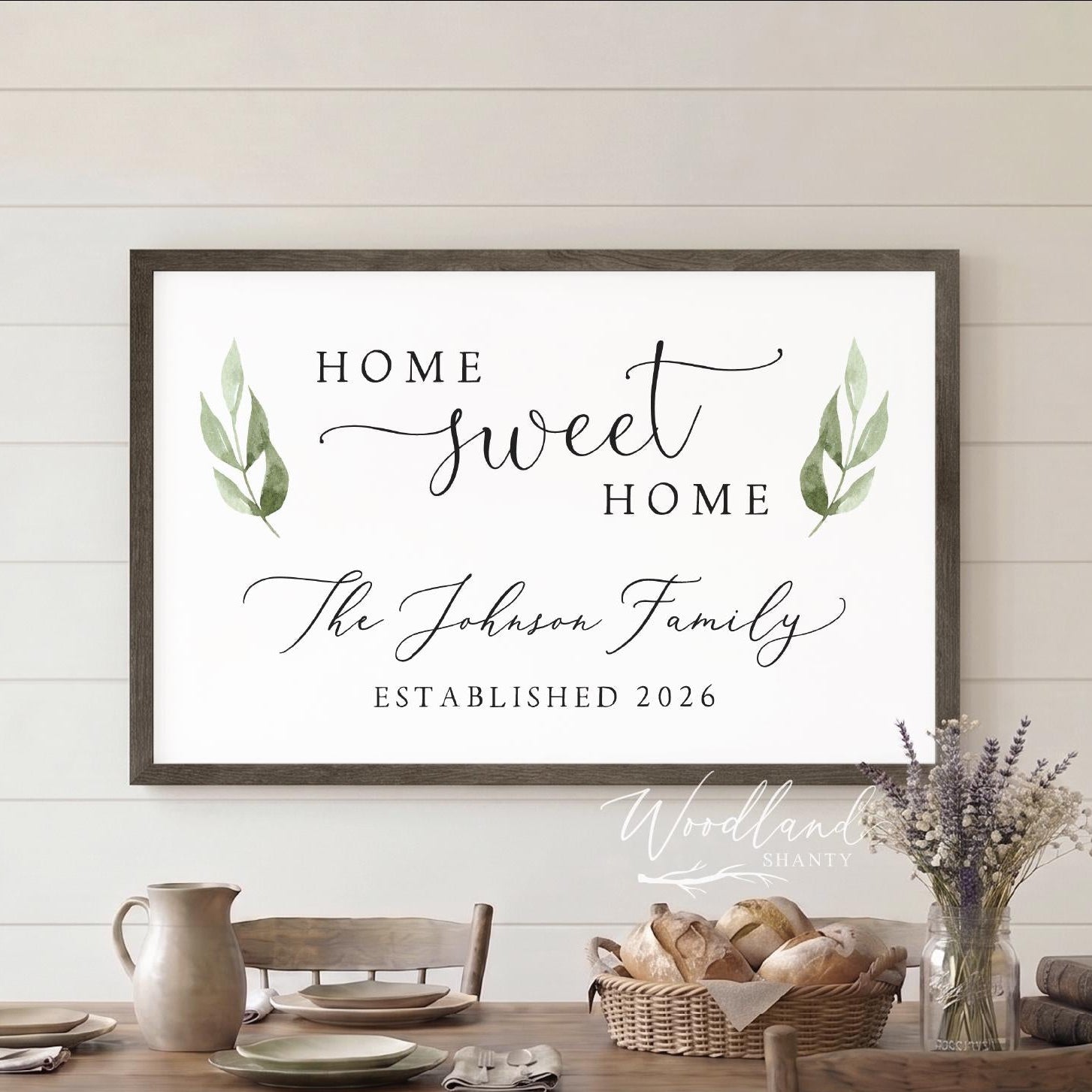 Home Sweet Home Sign | Last Name Sign | Housewarming Gift | New Homeowner Gift | Farmhouse Wall Decor | Real Estate Closing Gift for Buyers