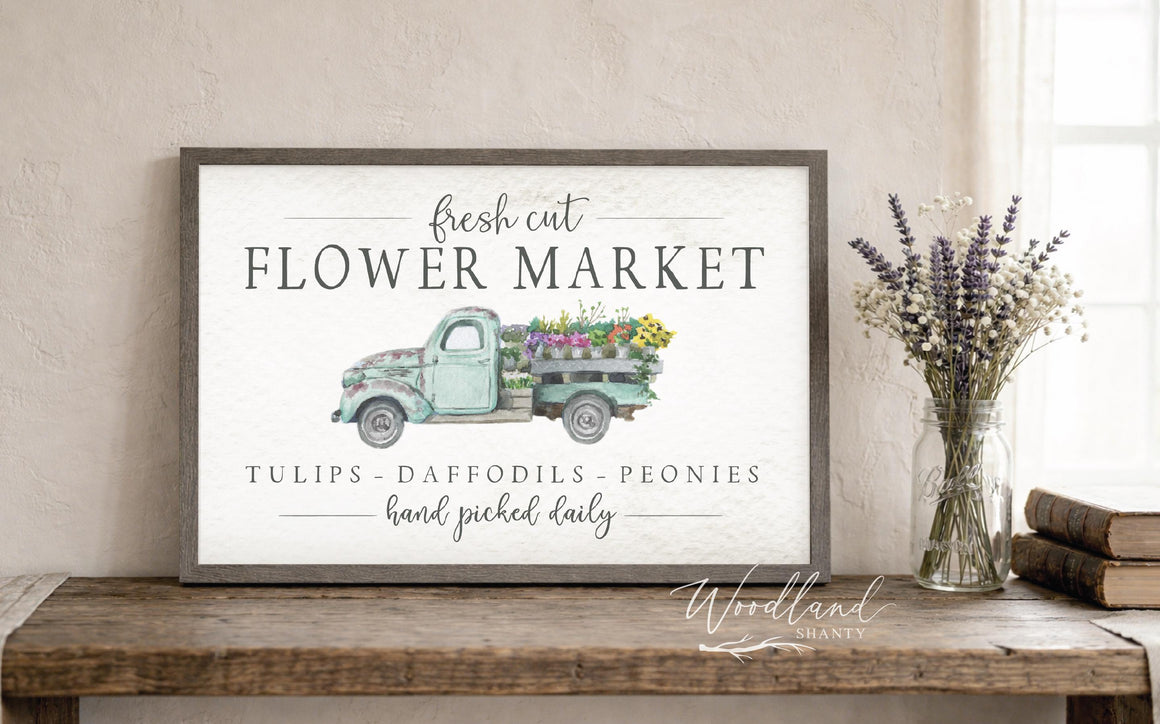 Fresh Cut Flower Market Sign