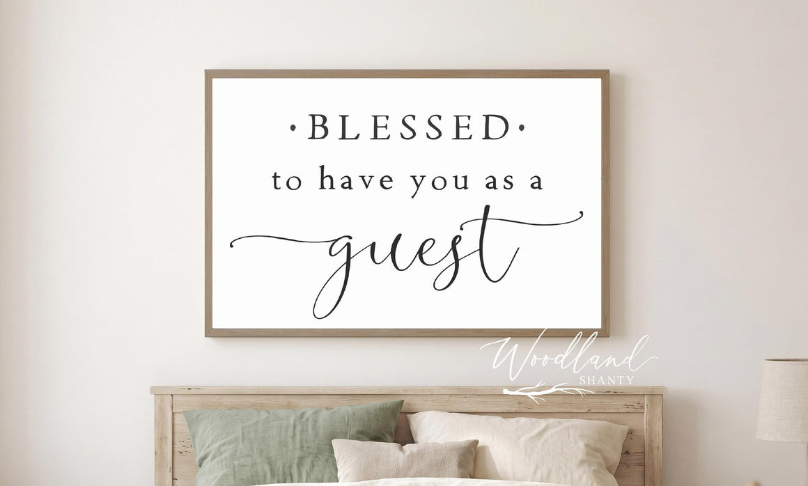 Be Our Guest Sign | Guestroom Farmhouse Sign | Guestroom Decor | Farmhouse Vintage Inspired Guestroom Sign | Blessed to be our guest sign