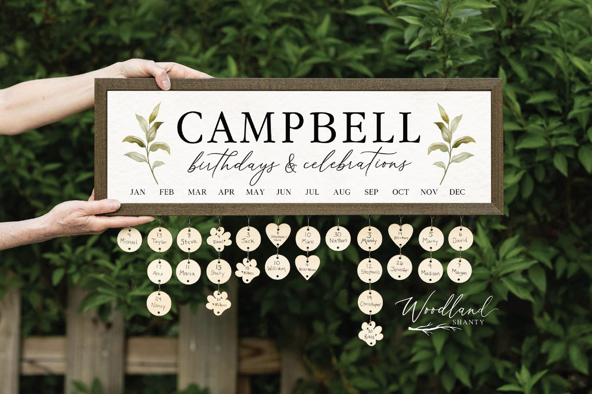 Personalized Family Birthday Calendar