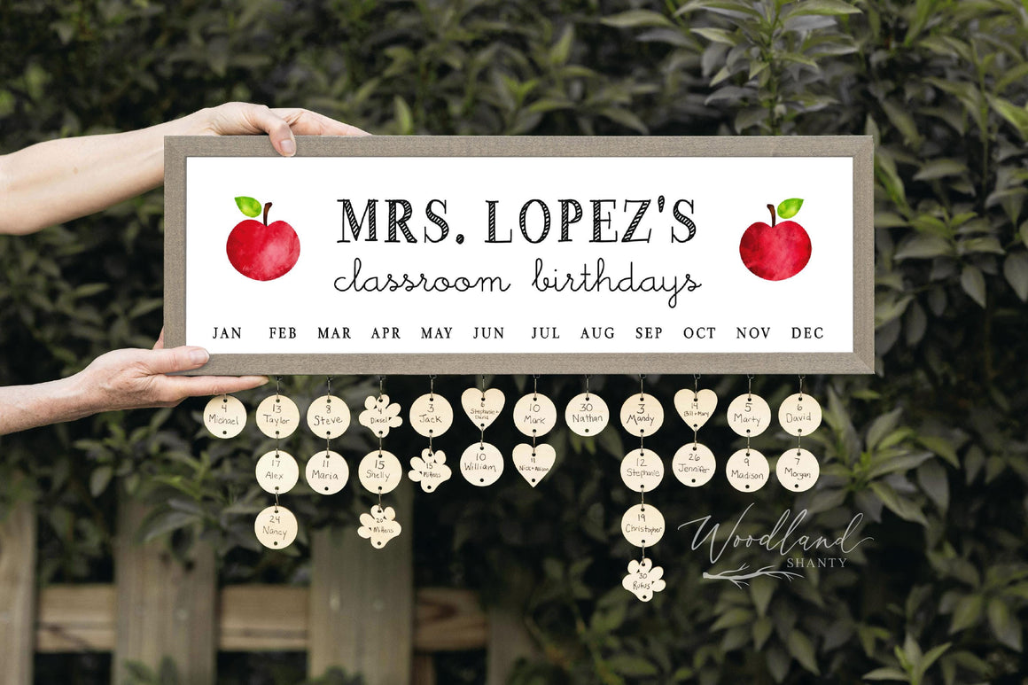 Personalized Classroom Birthdays Sign